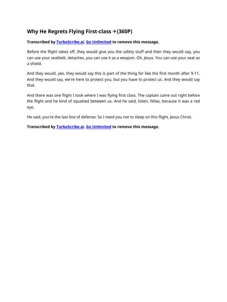 Why He Regrets Flying FirstClass (360P) PDF