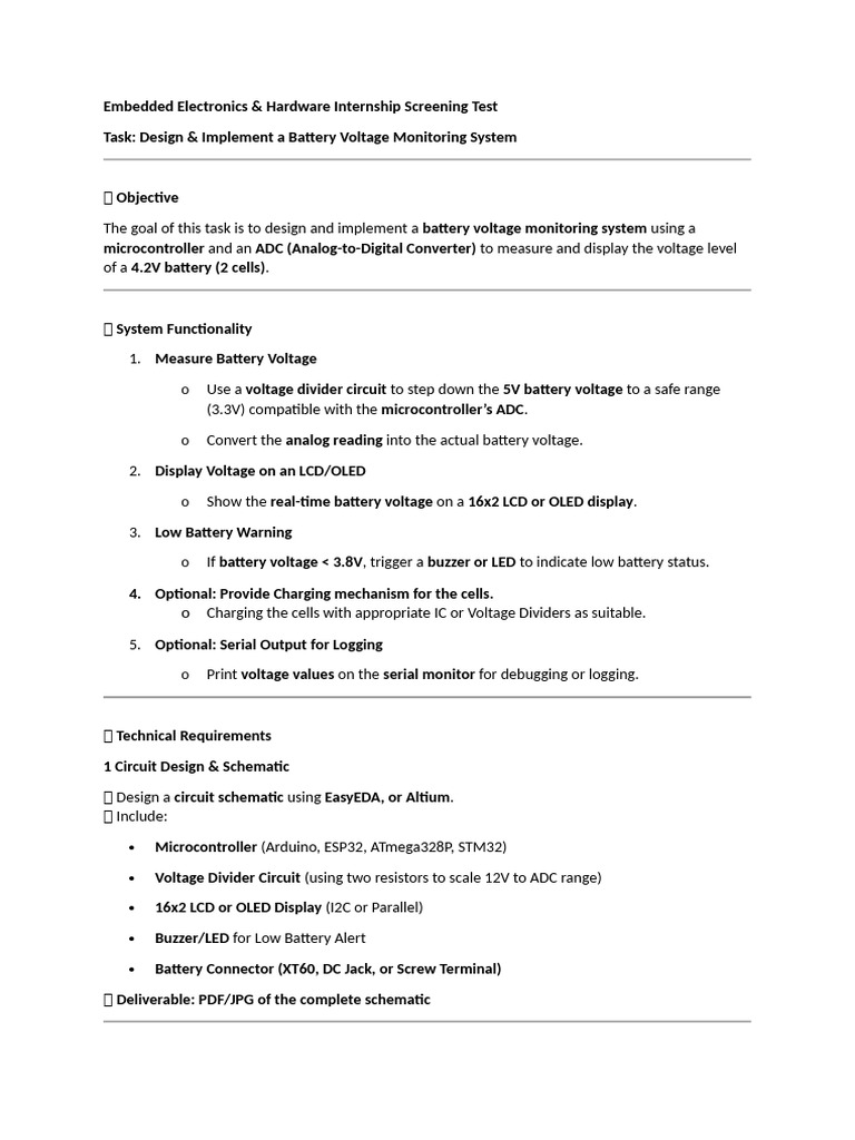 Basic Embedded Electronics Problem Statement | PDF | Analog To Digital ...