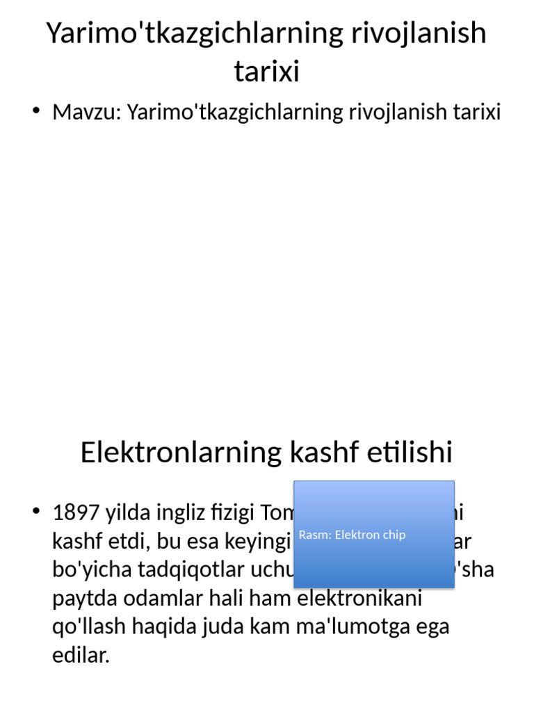 Yarimotkazgichlar Tarixi Rasmlar Bilan | PDF