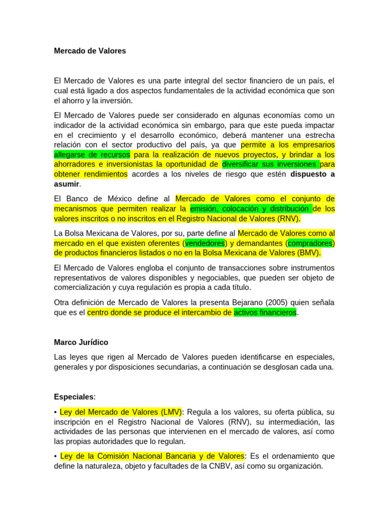 Introducción al Mercado de Valores en México | PDF | Bolsa de Valores ...