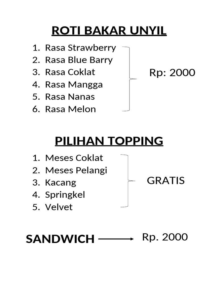 Roti Bakar Unyil | PDF