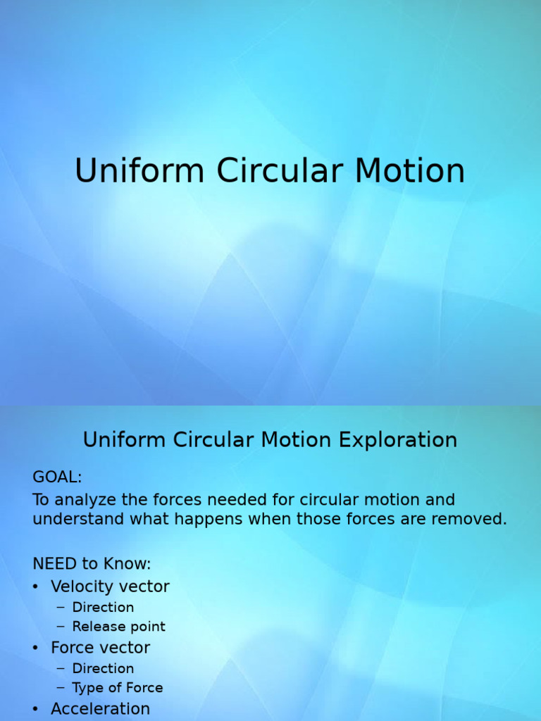 Uniform Circular Motion - 121624 | PDF
