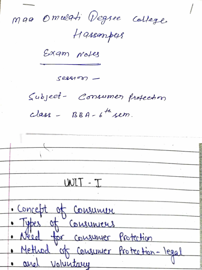 Bba 6 Consumer Protection | PDF