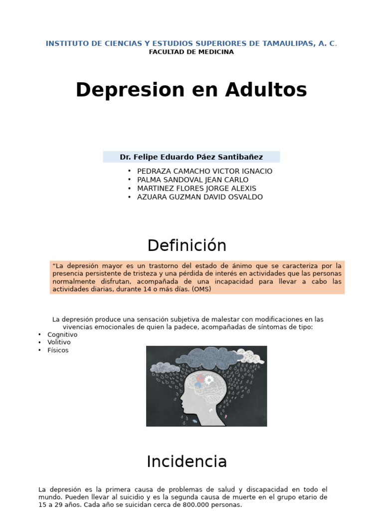 Depresión en Adultos: Causas y Tratamiento | PDF | Trastorno depresivo ...