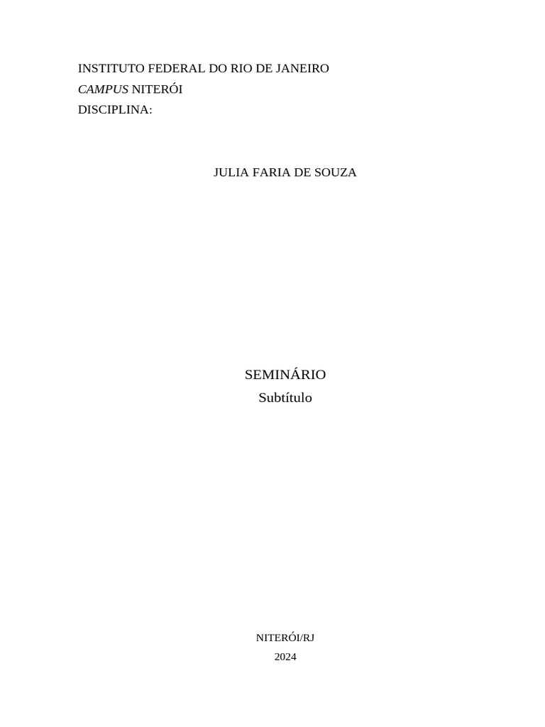 Estrutura de Seminário ABNT 2024 | PDF