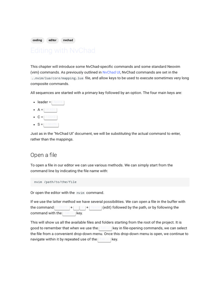 UsingNvChad Documentation 1742507008412 | PDF | Cursor (User Interface ...