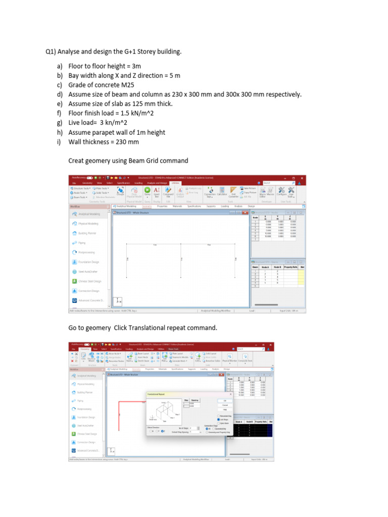G+1 Storey Building Design Analysis | PDF