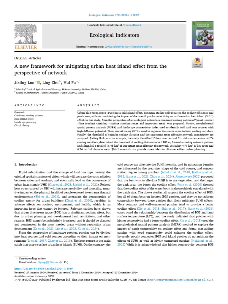 Urban Heat Island Mitigation Framework | PDF | Ecology | Gross Domestic ...