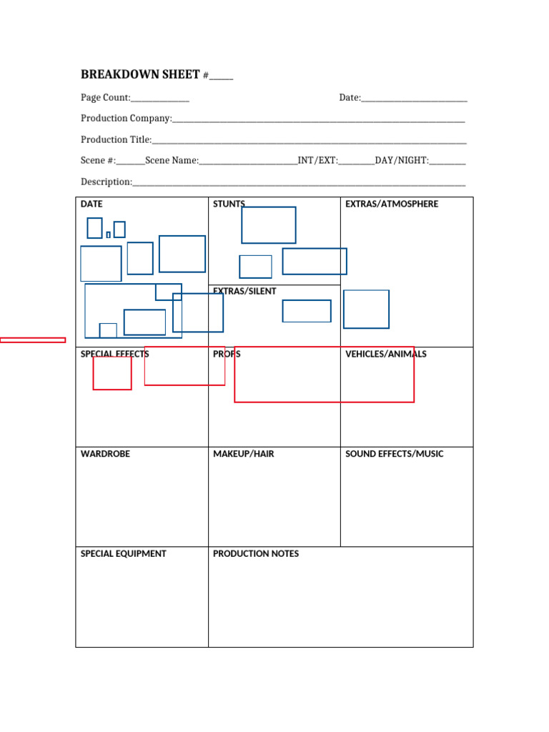 Film Production Breakdown Sheet | PDF