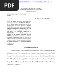 TVA files lawsuit against the City of Holly Springs, Mayor Gipson, and other city officials