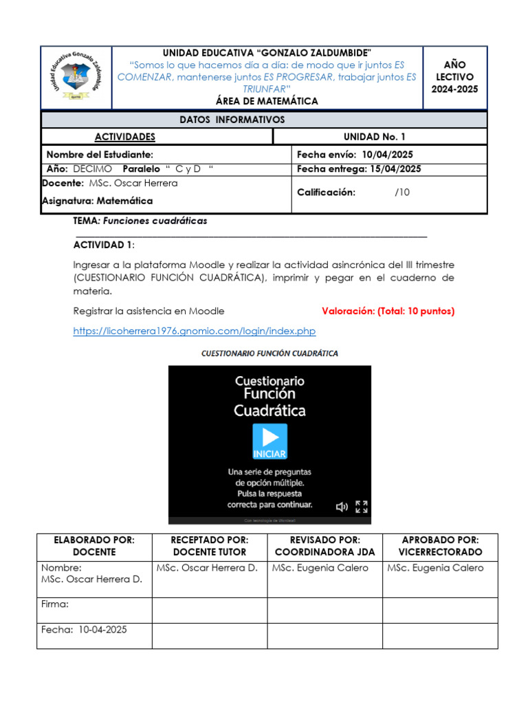 10mo C y D ACTIVIDADES ASINCRÓNICAS (Jueves 10) | PDF
