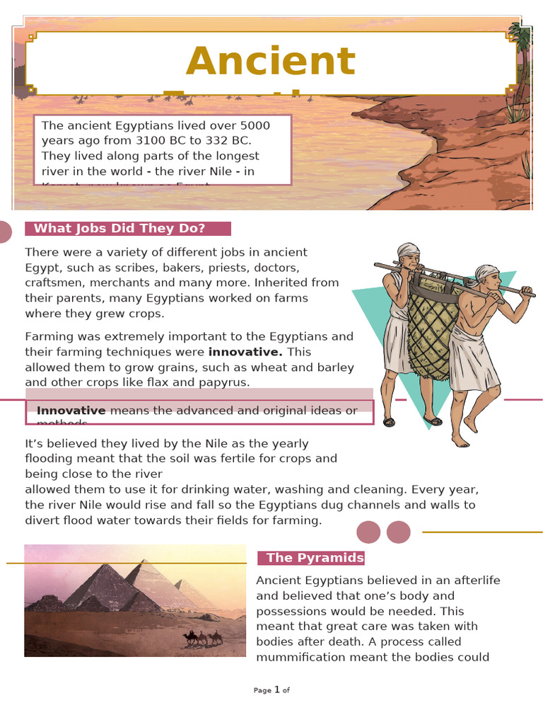 Ancient Egyptian Civilization Overview | PDF | Ancient Egypt | Ancient ...