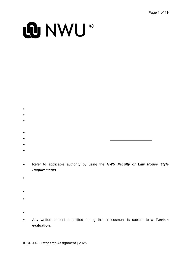 IURE 418 Research Assignment 2025 | PDF | Trustee | Common Law