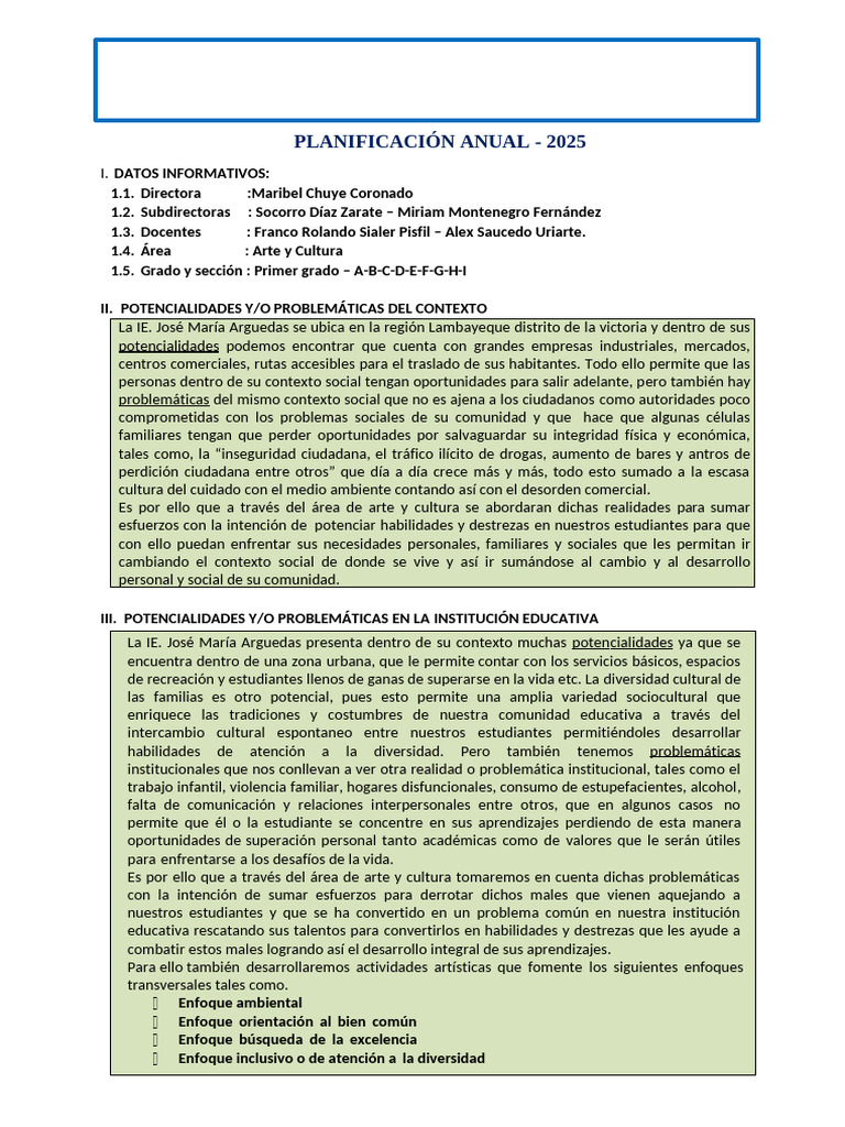 Competencias de Arte y Cultura 2025 | PDF | Aprendizaje | Evaluación