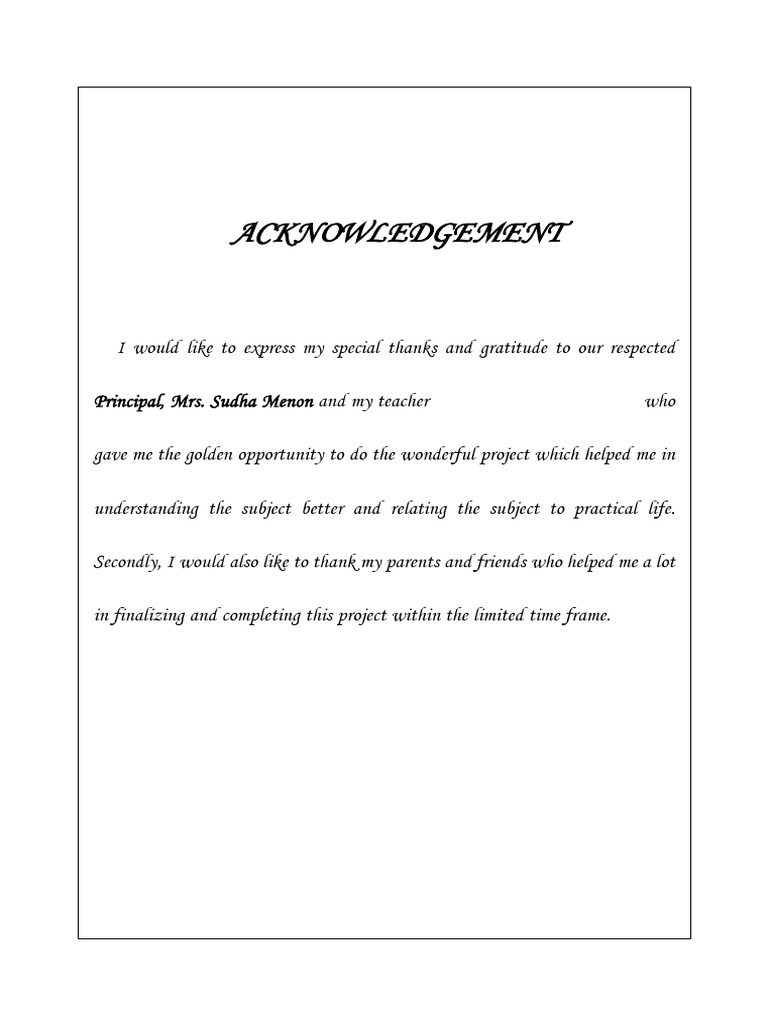 Acknowledgement | PDF