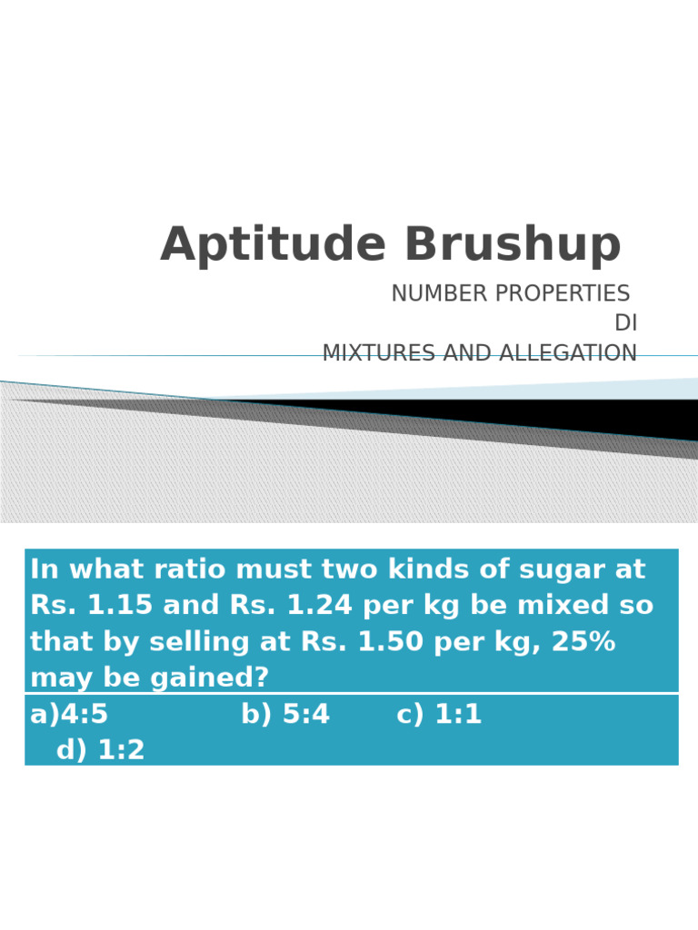 Aptitude Brushup - 2 With Solutions - Copy | PDF