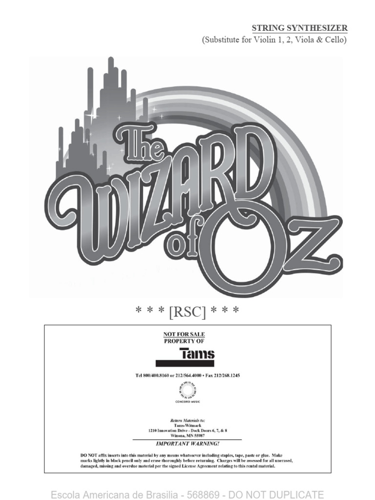 Wizard of Oz RSC Script Overview PDF Oz (Franchise) Fantasy