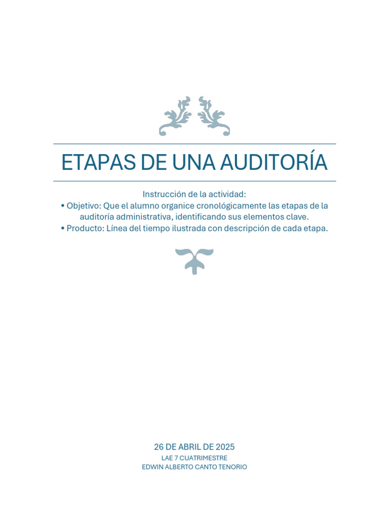 Etapas de la Auditoría Administrativa | PDF