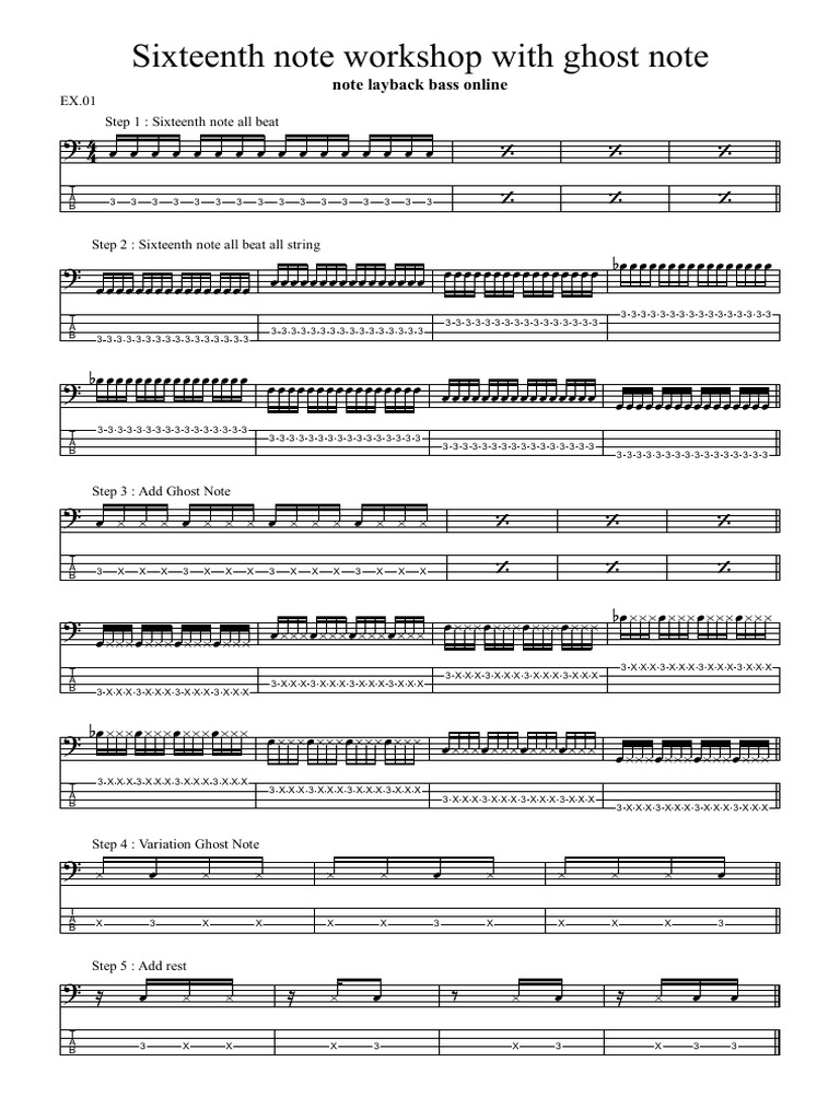 Ghost Note Techniques for Bass | PDF | Musical Instruments | Musical ...