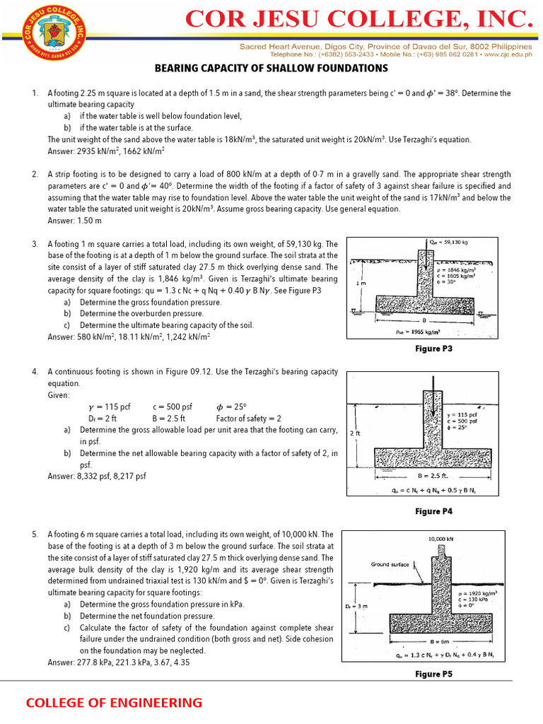 Bearing Capacity of Shallow Foundations | PDF | Mechanical Engineering ...