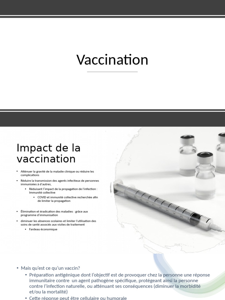 Importance de la Vaccination et Immunité | PDF | Système immunitaire ...
