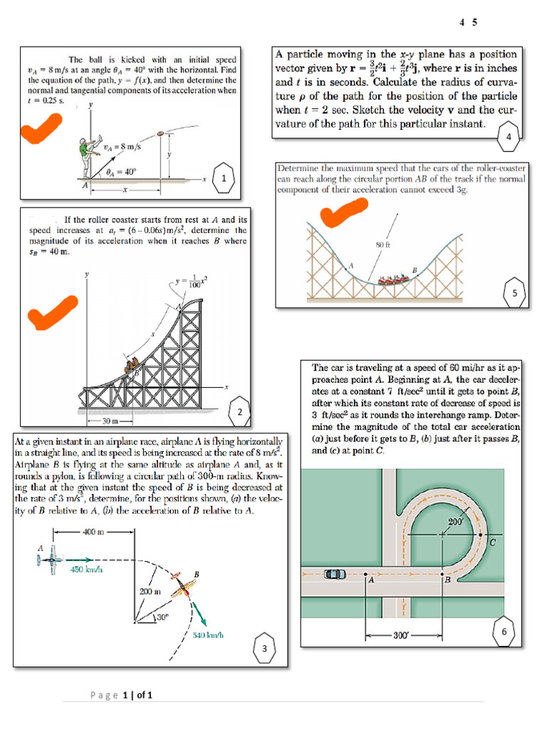 Worksheet Normal Tangential Motion Pdf