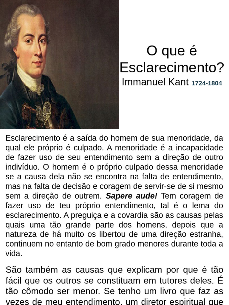 O Que É Esclarecimento - Immanuel Kant | PDF