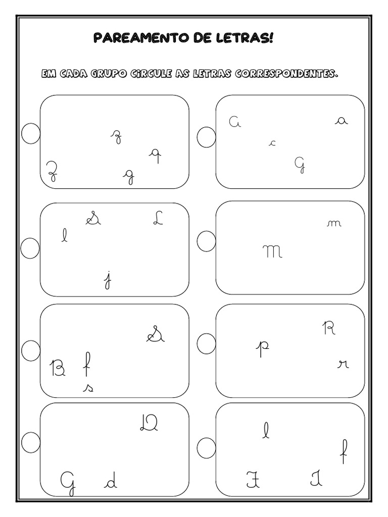 Atividades de Pareamento de Letras | PDF