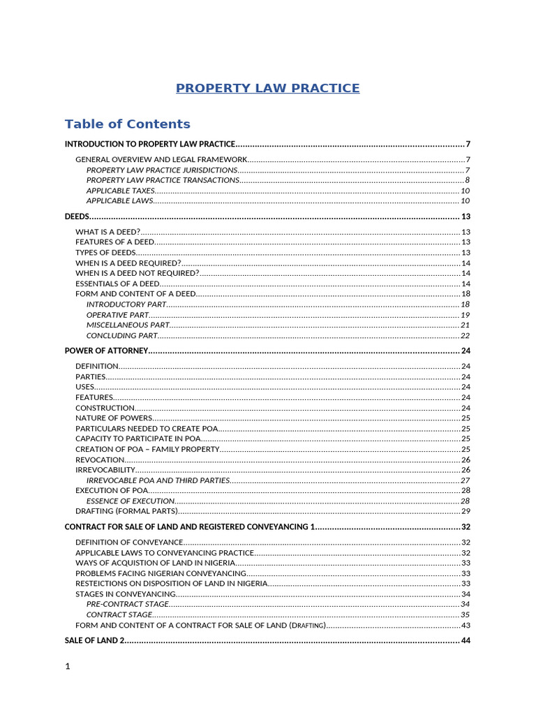 Property Law Practice Overview Guide | PDF | Lease | Mortgage Law