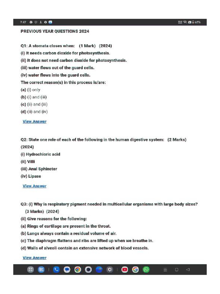 Biology Pyqs Compress Pdf
