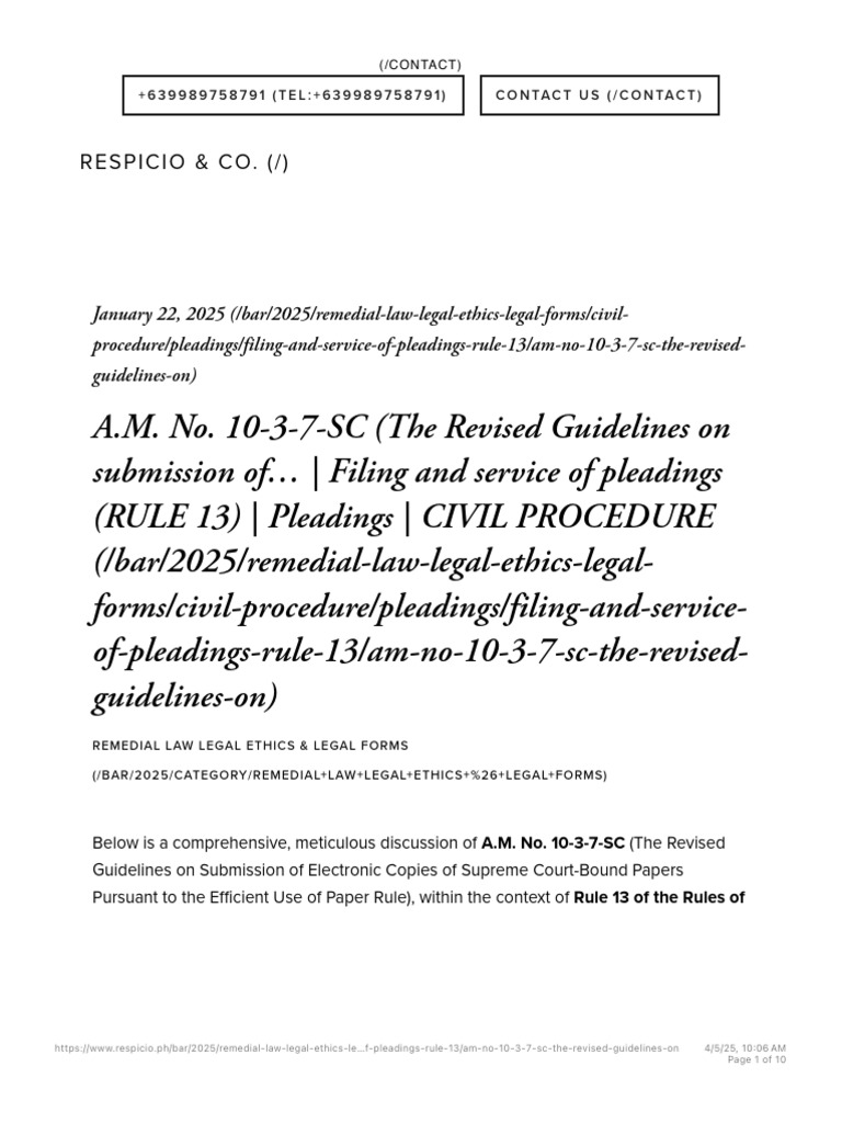 Revised Guidelines for Filing Pleadings | PDF | Computer Virus | Justice