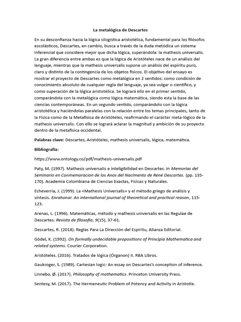 Wa0051. | PDF | René Descartes | Lógica