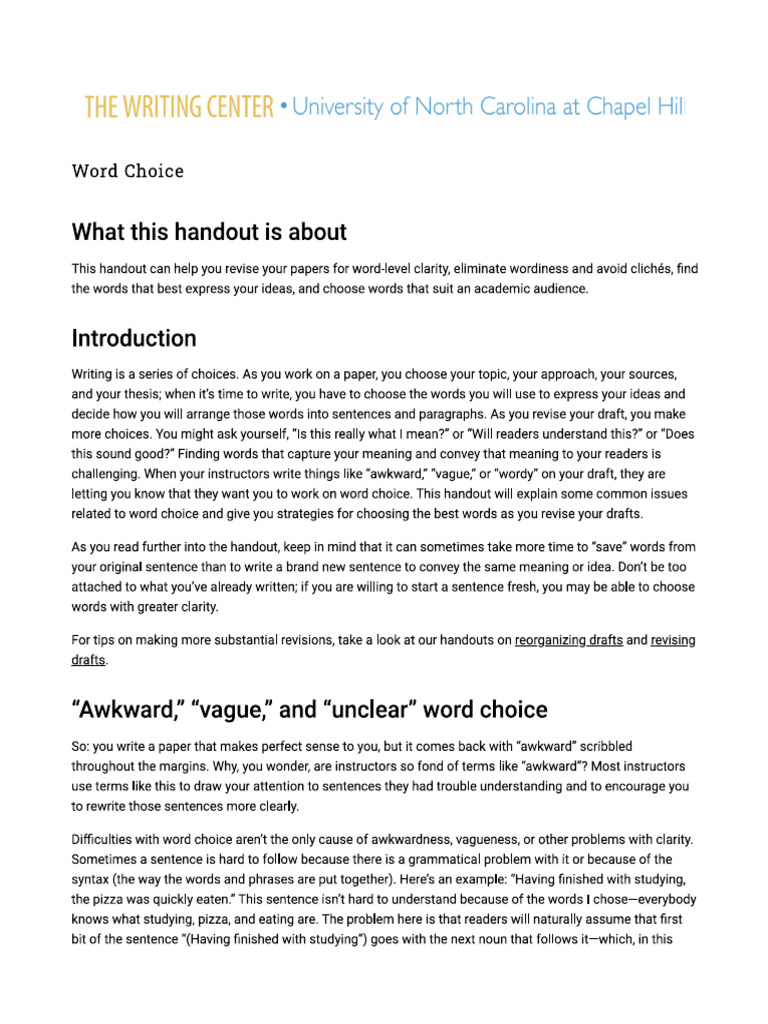 Writing Tips 8th Grade Handout | PDF