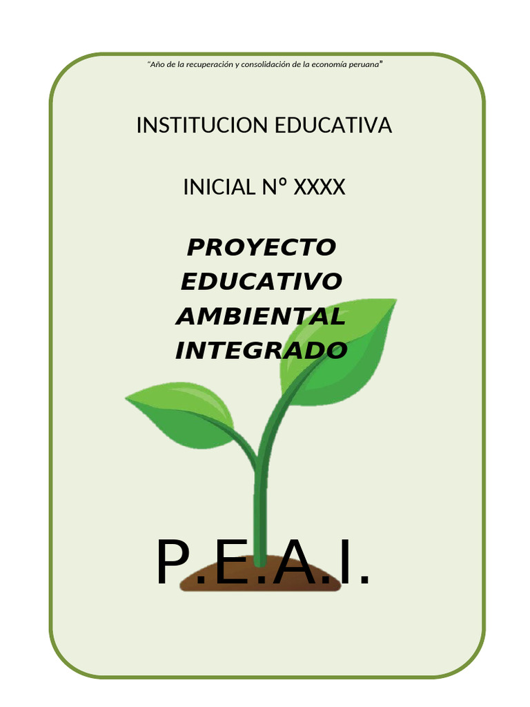 Proyecto Educativo Ambiental 2025 Perú | PDF | Residuos | Sustentabilidad