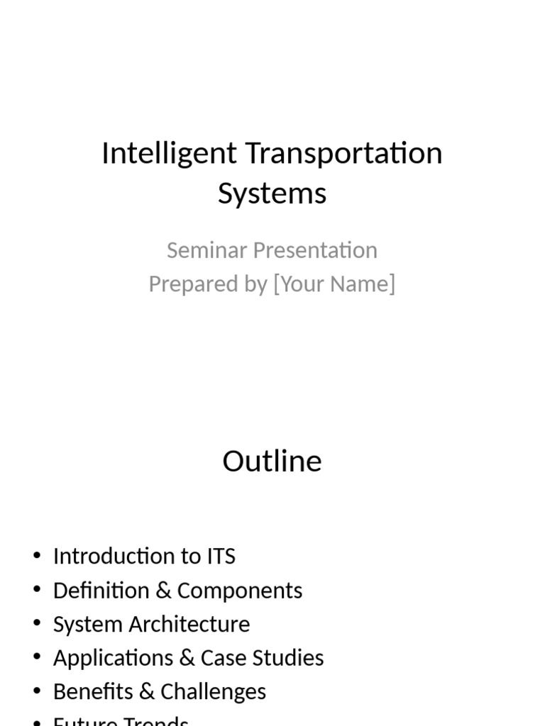 Intelligent Transportation Systems Overview | PDF