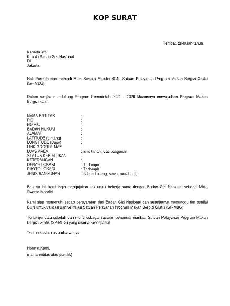 Draft Surat Permohonan | PDF