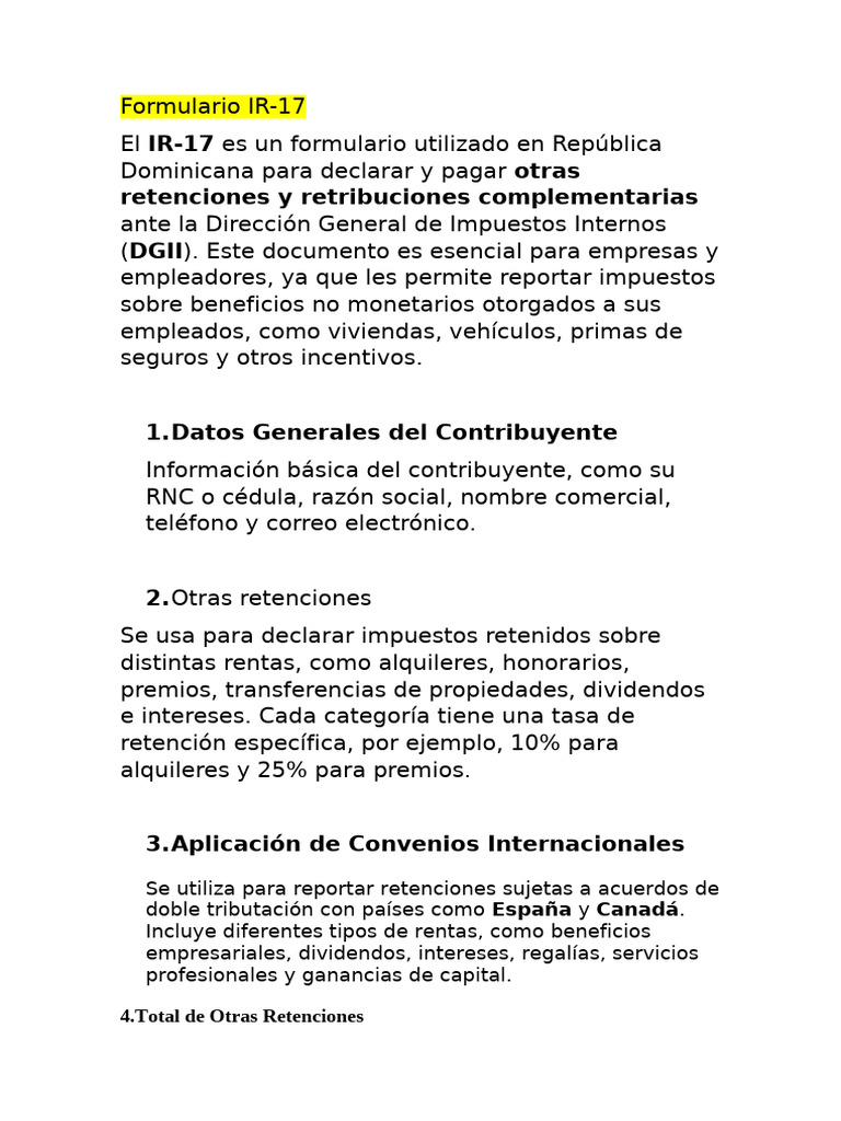 Formulario IR-17 y R9C en RD | PDF | Impuestos | Contribuyente