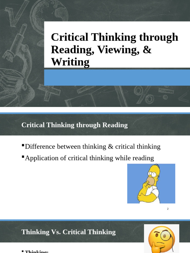 1.2. Critical Thinking Through Reading, Viewing, Writing | PDF ...