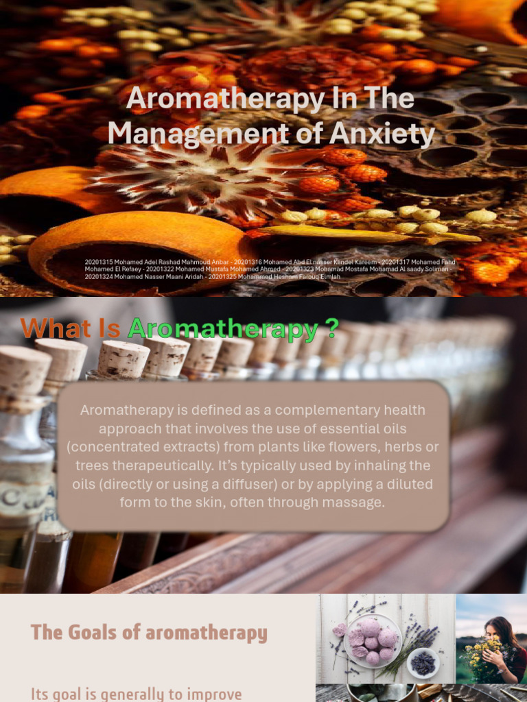 Aromatherapy in The Management of Anxiety | PDF | Aromatherapy | Serotonin