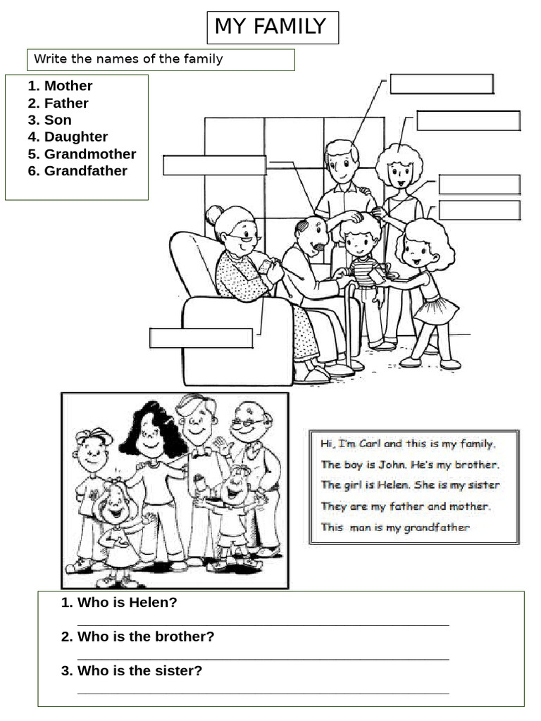 Family Members Worksheet | PDF
