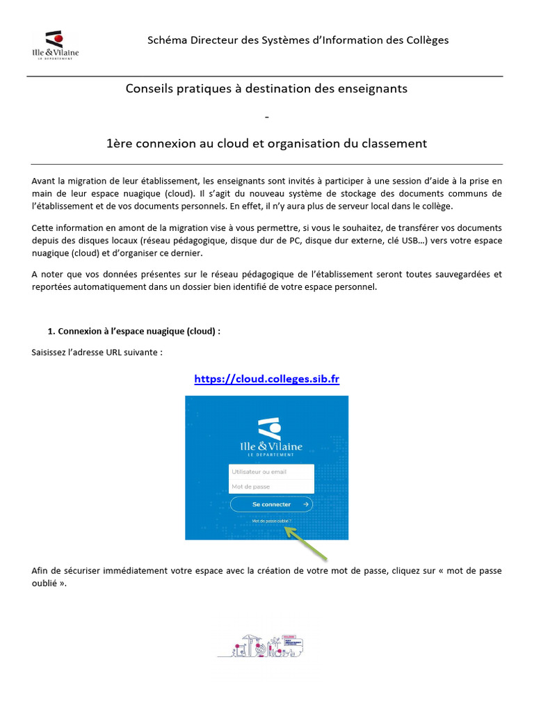 Connexion et organisation du cloud éducatif | PDF | Mot de passe ...
