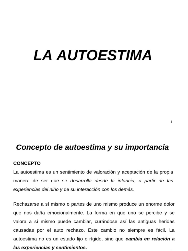 Importancia de la Autoestima en Niños | PDF | Autoestima | Narcisismo