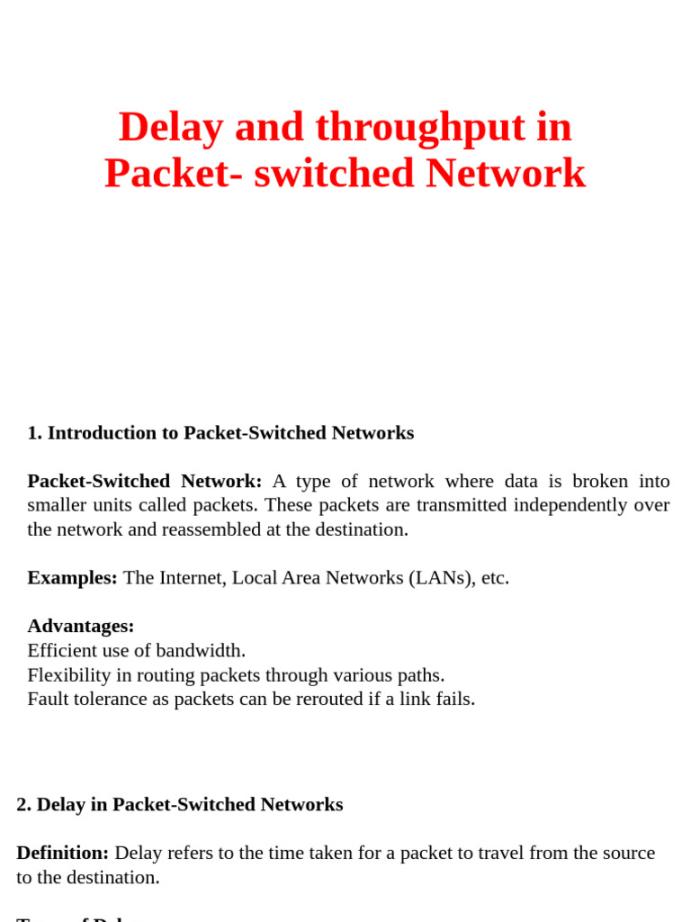 Delay and Throughput in Packet Switching | PDF