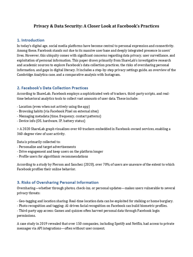 Facebook Data Privacy Practices Explained | PDF | Facebook | Privacy