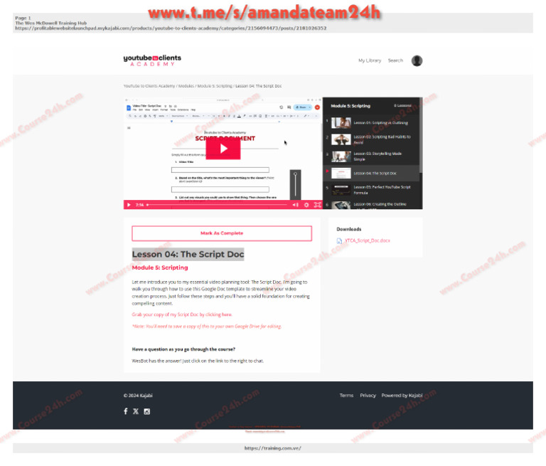 YouTube to Clients Academy: Scripting Guide | PDF | World Wide Web ...