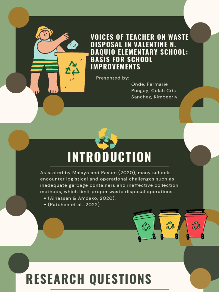 Green Cream Illustration Organic Waste Presentation | PDF