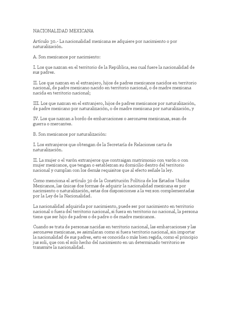 NACIONALIDAD MEXICANA