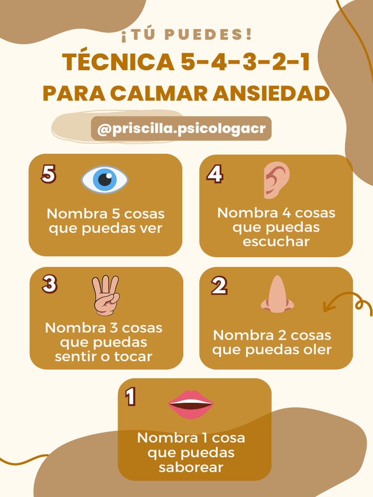 Técnica 5-4-3-2-1 para la Ansiedad | PDF