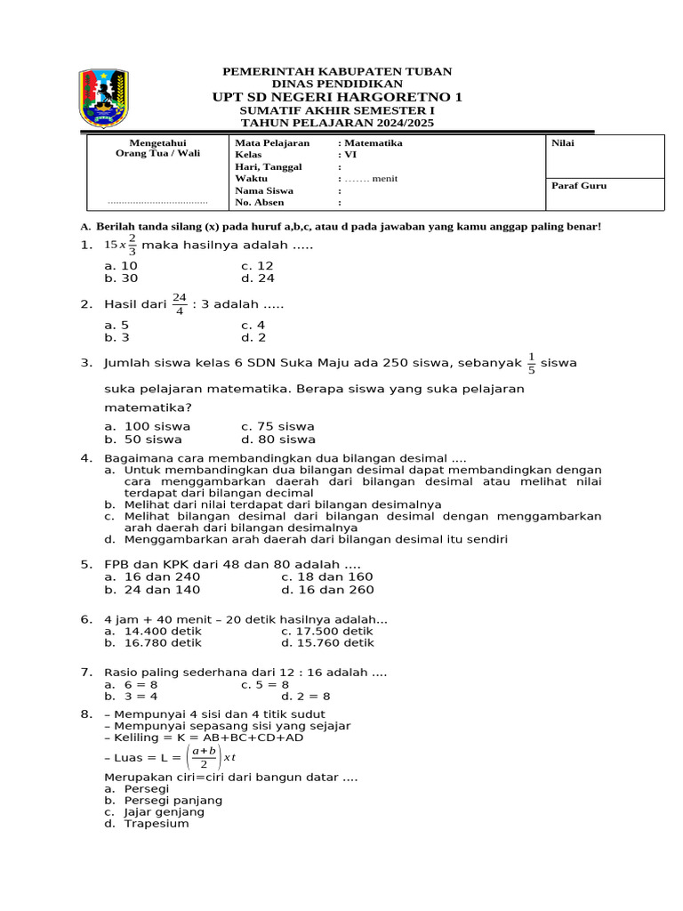 Rasio Sederhana dalam Matematika SD | PDF