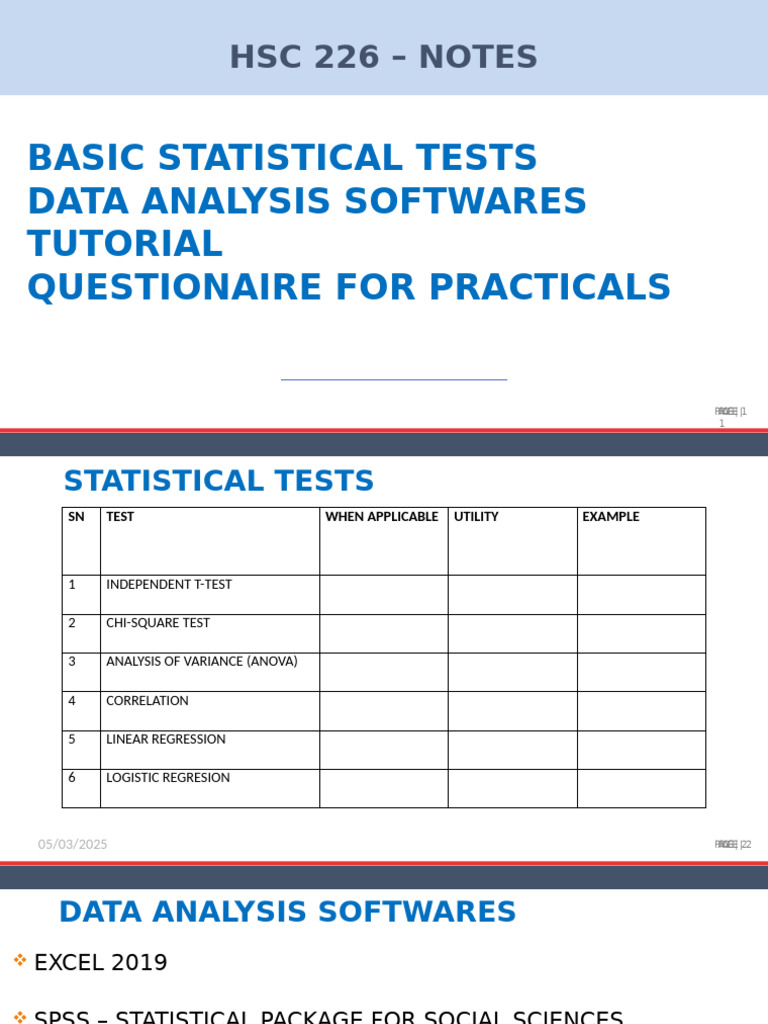 Statistical Tests and Data Analysis Guide | PDF | Statistics ...